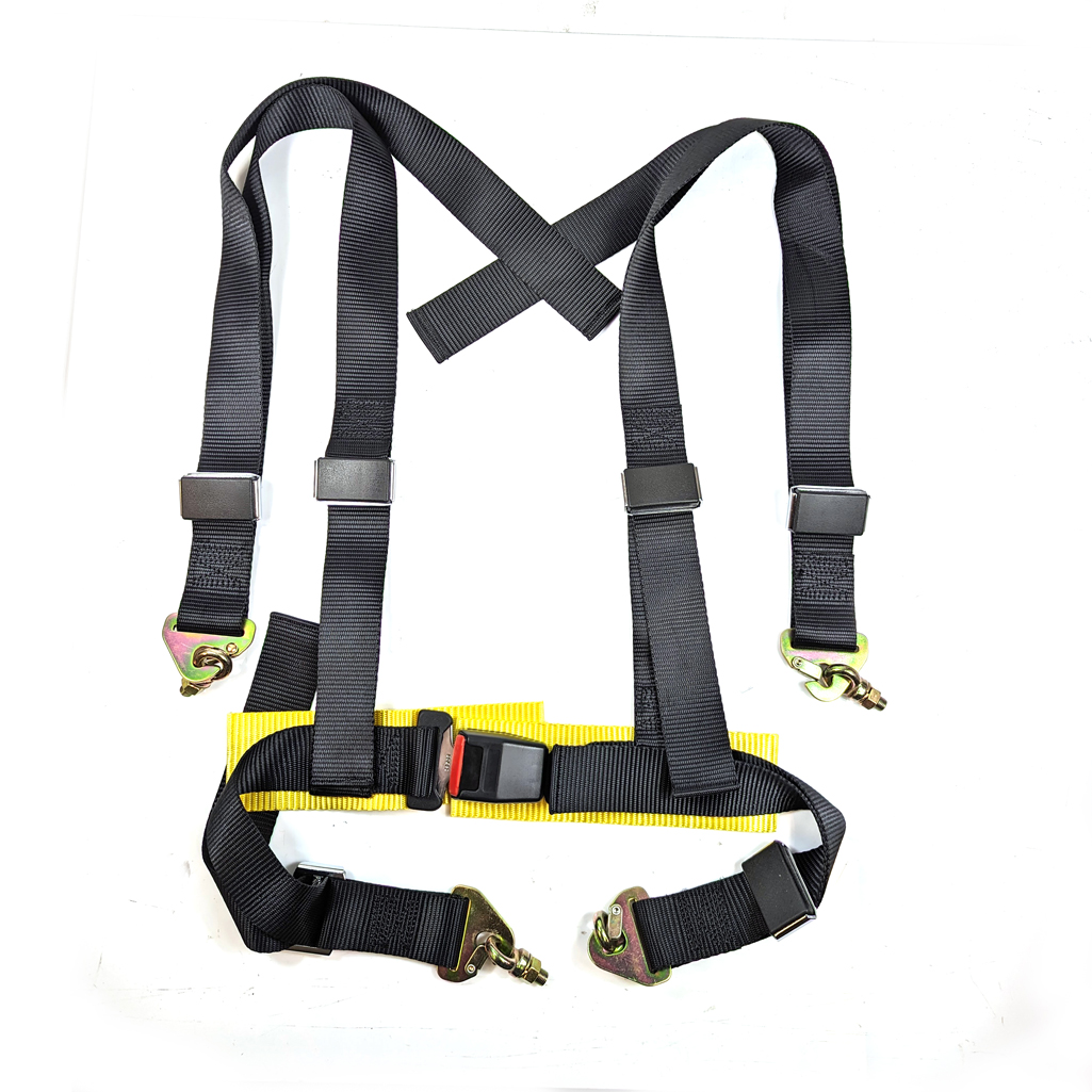 PG-RB-304(4P)BK / CLUBMAN 4 POINT HARNESS WITH SNAP HOOK  - BLACK