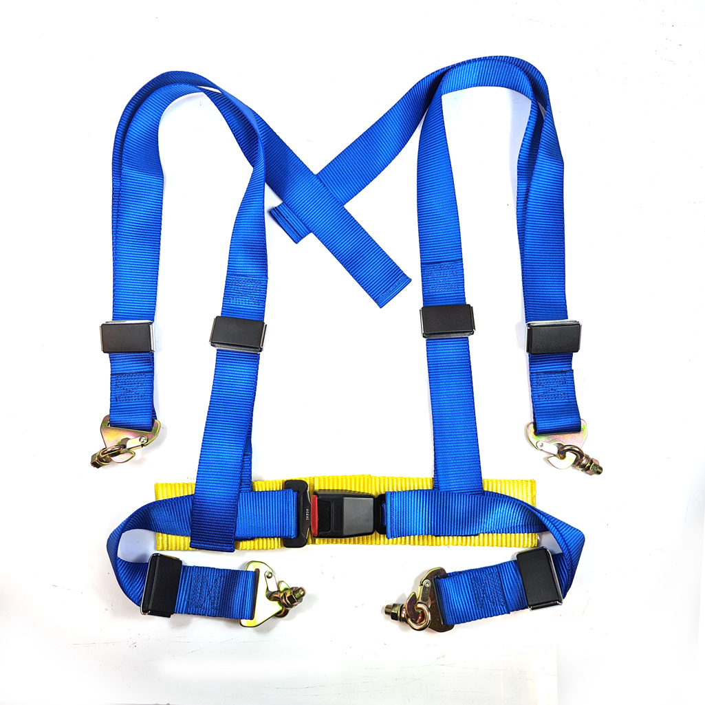 PG-RB-304(4P)BL / CLUBMAN 4 POINT HARNESS WITH SNAP HOOK  - BLUE