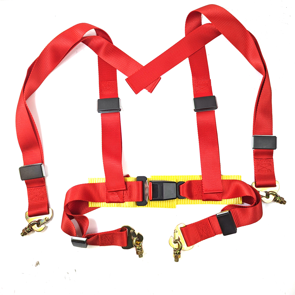 PG-RB-304(4P)RD / CLUBMAN 4 POINT HARNESS WITH SNAP HOOK  - RED